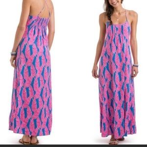 Vineyard Vines Palm Print Cross Strap Maxi Dress 6